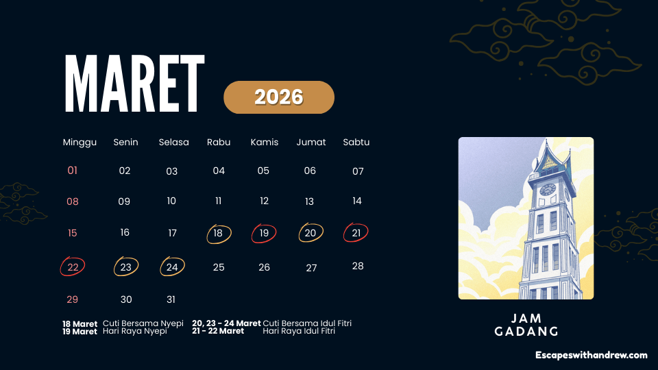 Kalender Maret Indonesia 2026